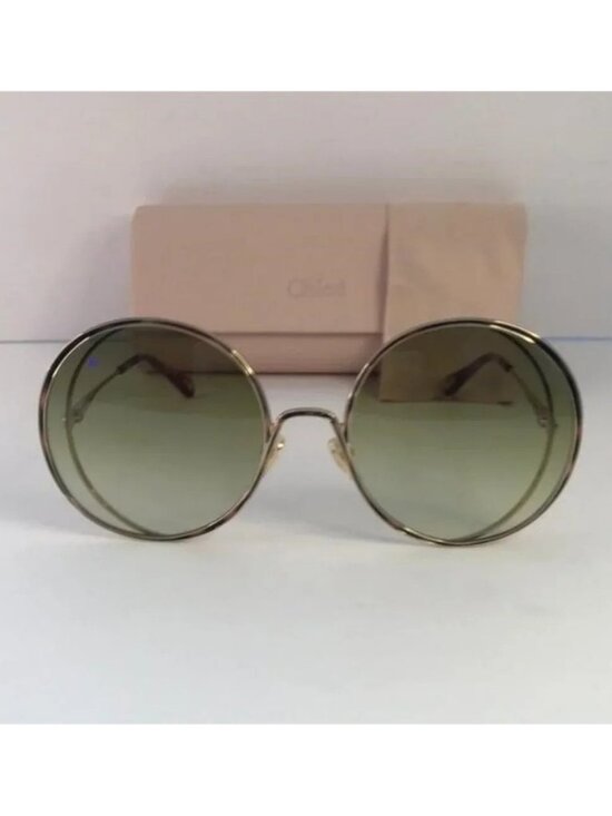New Original Chloe Gold & Green Round Sunglasses HANAH COLLECTION main image 6